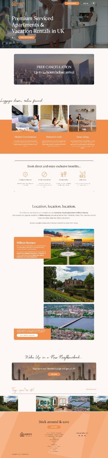 Guests House Booking homepage screenshot