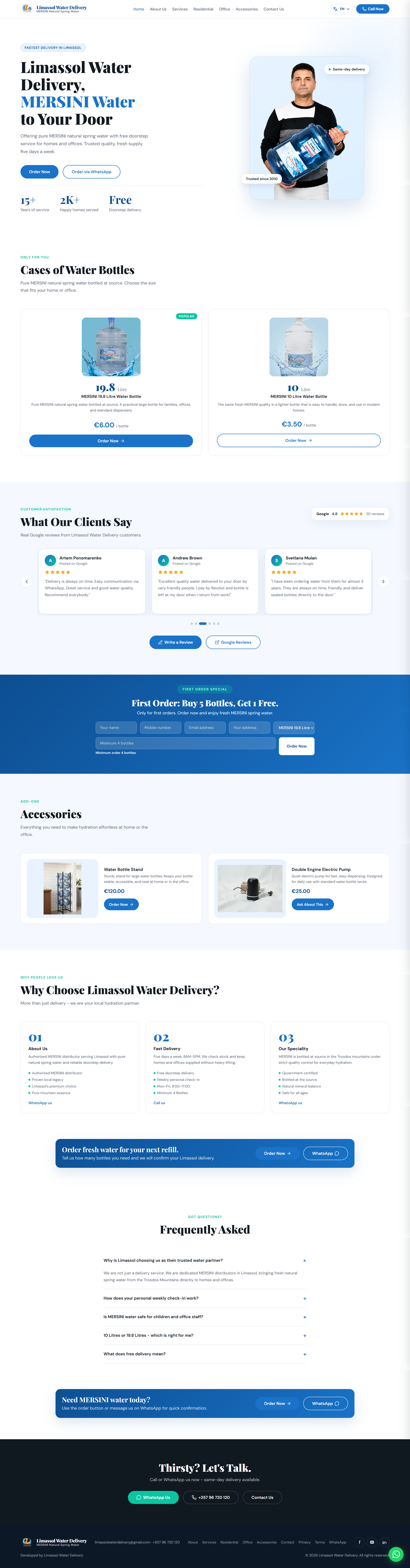 Limassol Water Delivery homepage screenshot